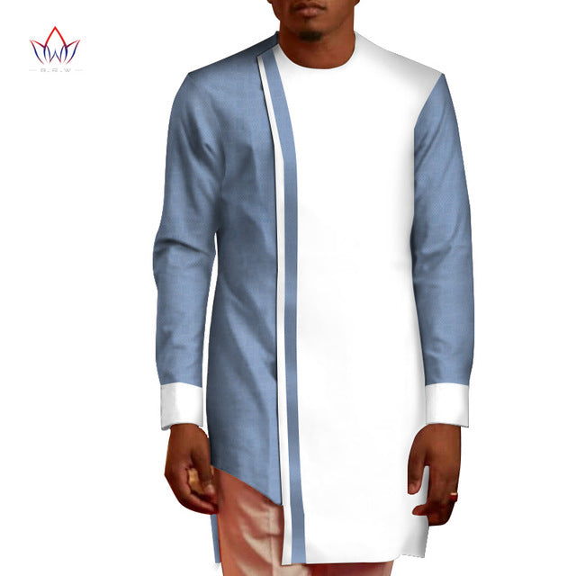 Summer Men Patchwork Top Tees African Clothes Bazin Riche African Design Clothing Casual 100% Cotton Mens Top Shirts  WYN552