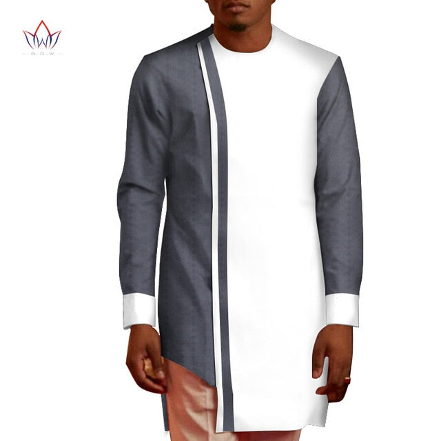 Summer Men Patchwork Top Tees African Clothes Bazin Riche African Design Clothing Casual 100% Cotton Mens Top Shirts  WYN552