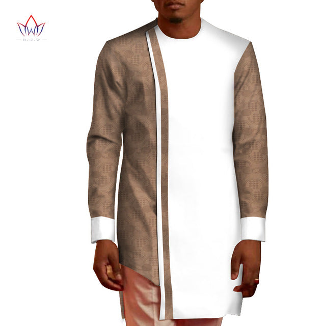 Summer Men Patchwork Top Tees African Clothes Bazin Riche African Design Clothing Casual 100% Cotton Mens Top Shirts  WYN552