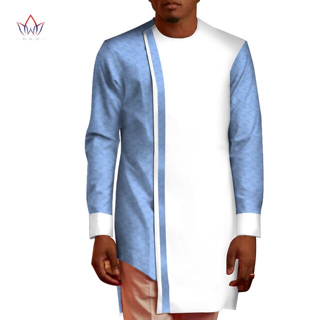 Summer Men Patchwork Top Tees African Clothes Bazin Riche African Design Clothing Casual 100% Cotton Mens Top Shirts  WYN552