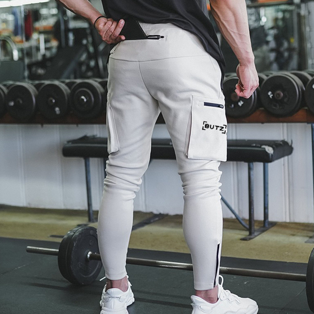 Men's jogging pocket design sweatpants New cotton camouflage men's fitness