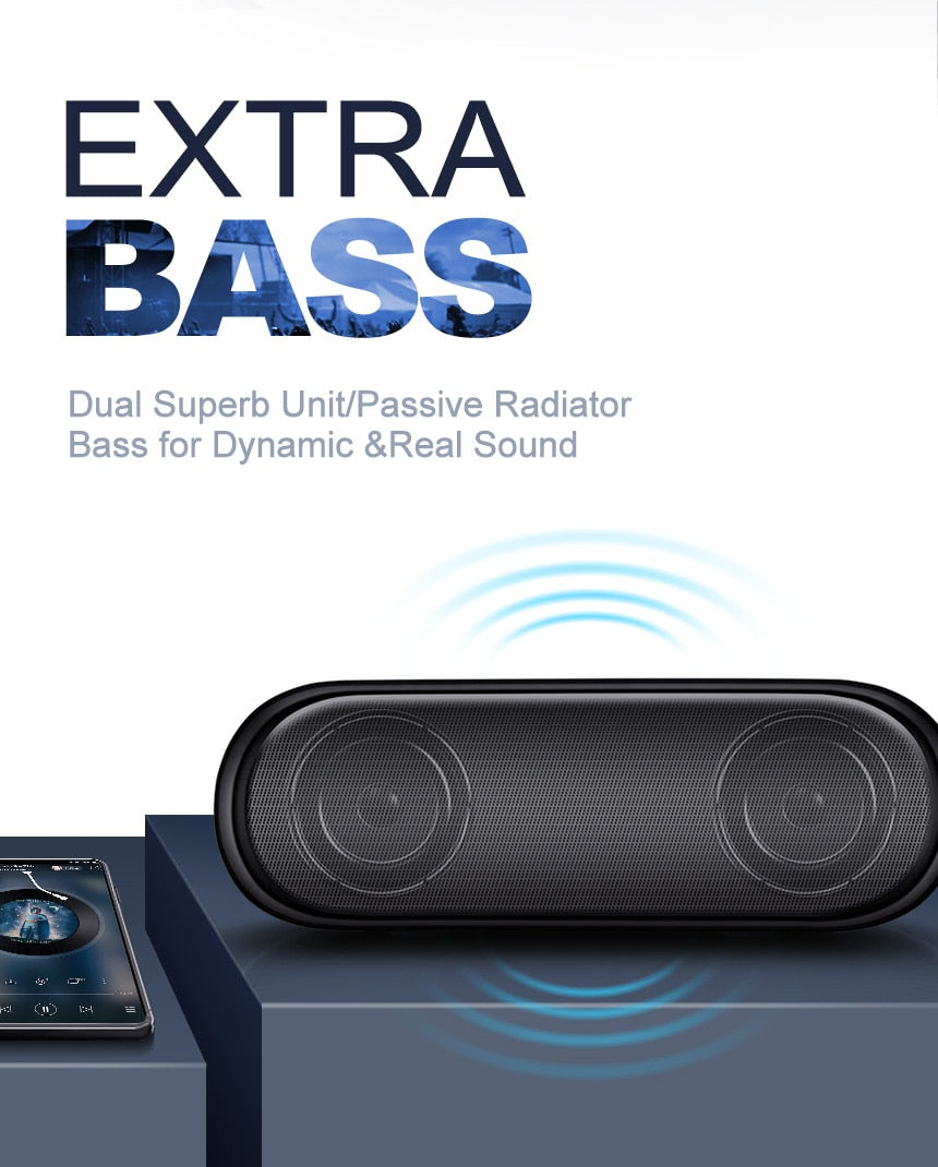 NBY 4070 Portable Bluetooth Speaker Wireless Speaker Stereo Music Surround Loudspeaker Support TF FM Radio Subwoofer Box