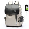 Fashion Men Backpacks Male PU Leather Backpack Laptop 15.6 Inch Women Female Bags Boys Girls Student Casual USB Charging Bagpack