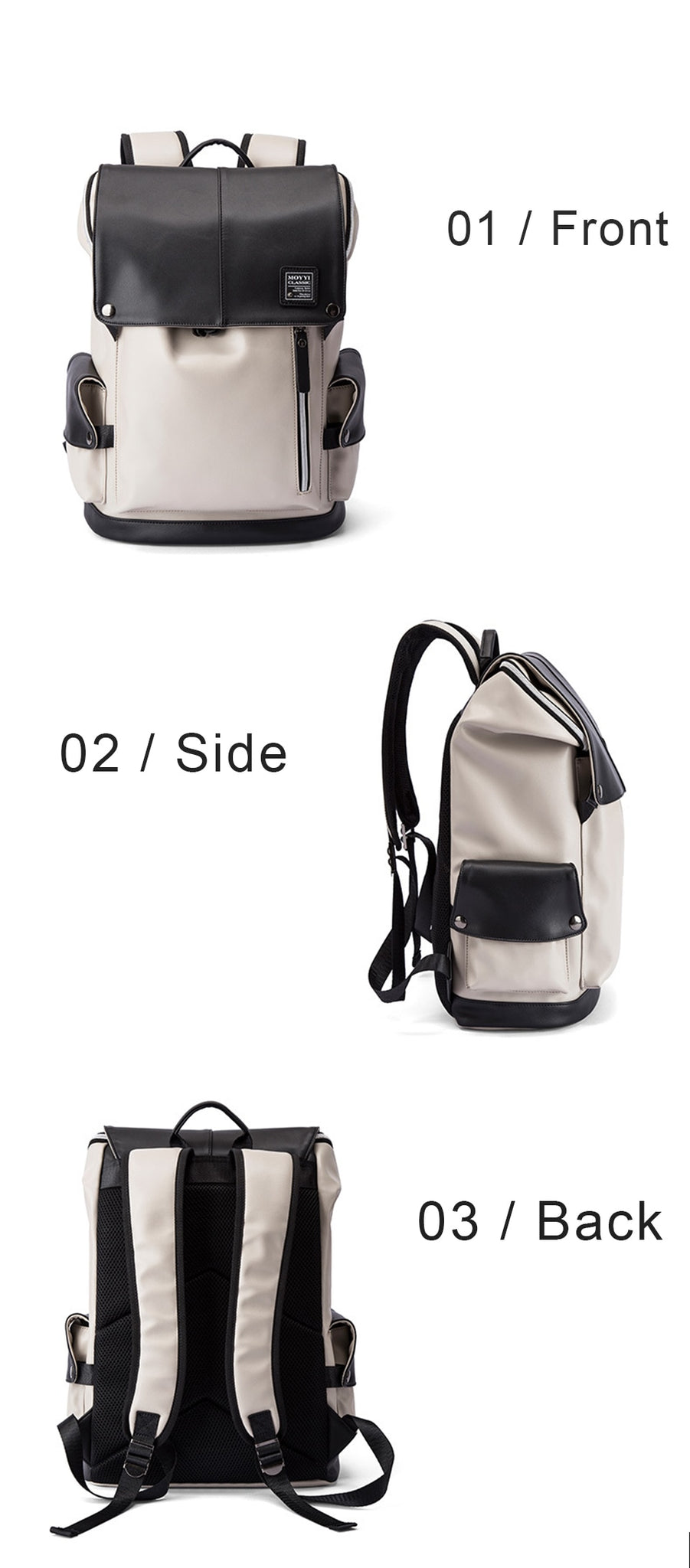 Fashion Men Backpacks Male PU Leather Backpack Laptop 15.6 Inch Women Female Bags Boys Girls Student Casual USB Charging Bagpack