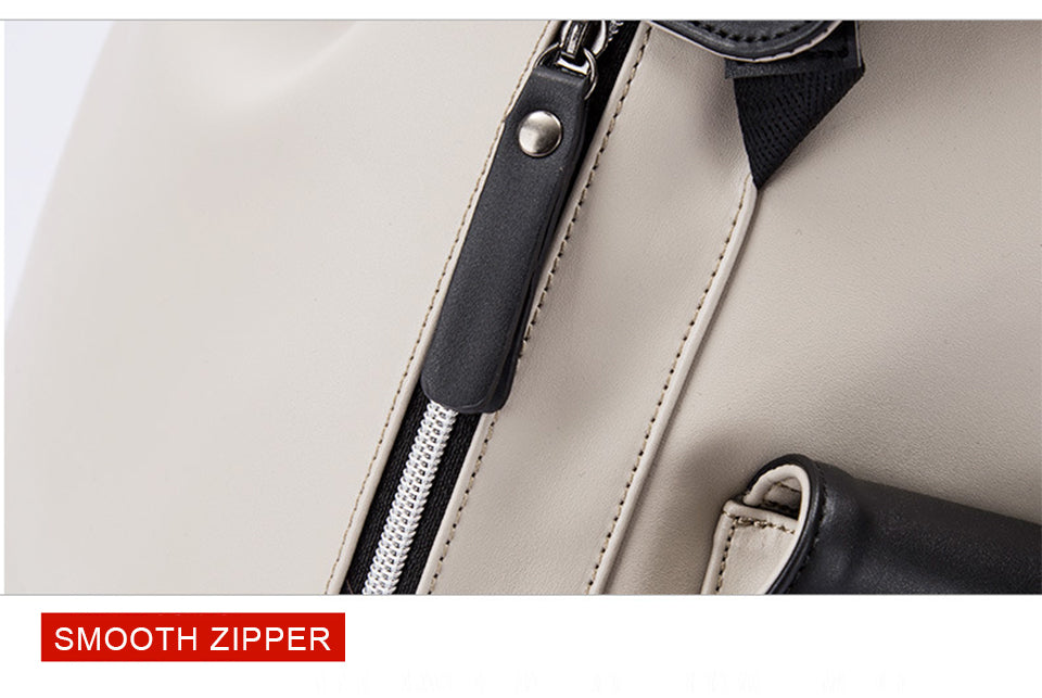 Fashion Men Backpacks Male PU Leather Backpack Laptop 15.6 Inch Women Female Bags Boys Girls Student Casual USB Charging Bagpack