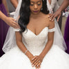 Cinderella Sweetheart Sleeveless Crystal Pearl Beaded Princess Ball Gown Wedding Dresses With Lace Up Back vestido de noiva
