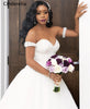 Cinderella Sweetheart Sleeveless Crystal Pearl Beaded Princess Ball Gown Wedding Dresses With Lace Up Back vestido de noiva
