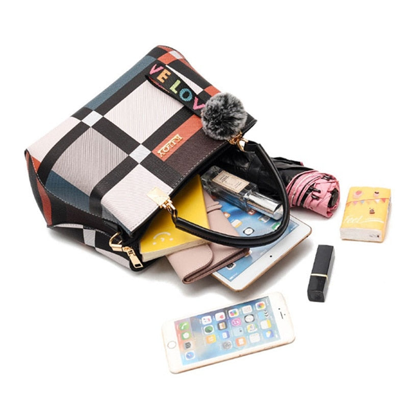 2019 New Luxury Handbag Women Stitching Wild Messenger Bags Designer Brand Plaid Shoulder Bag Female Ladies Totes Crossbody Bags
