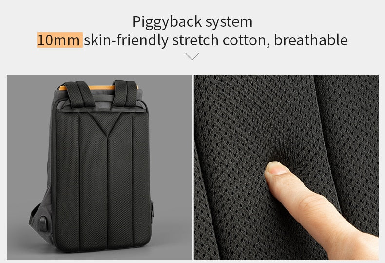 Kingsons 2020 New Anti-thief Fashion Men Backpack Multifunctional Waterproof 15.6 inch Laptop Bag Man USB Charging Travel Bag