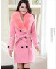 Large Size Woolen Coat Korean Version Mid-Long Big Fur Collar Woolen Windbreaker Autumn Winter Fashion Woolen Outerwear Belt 953