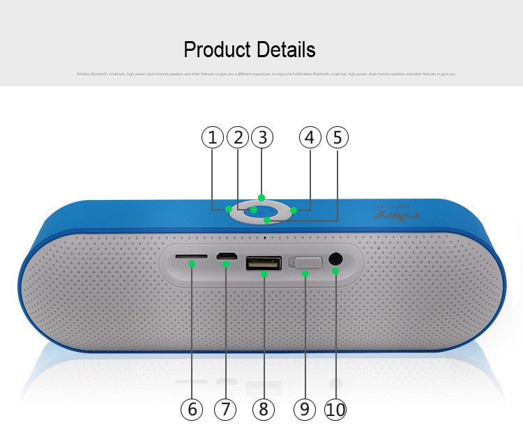 New NBY-18 Mini Bluetooth Speaker Portable Wireless Speaker Sound System 3D Stereo Music Surround Support Bluetooth,TF AUX USB
