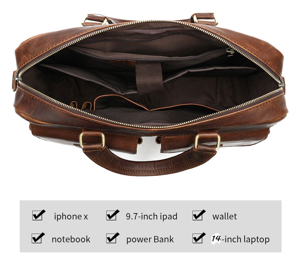 WESTAL men's leather bag men's briefcase office bags for men bag man's genuine leather laptop bags male tote briefcase handbag