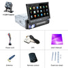 Hikity 1din Android GPS Navigation Player 7'' Universa Car Radio Auto Retractable WiFi Car MP5 Multimedia Player Support Camera