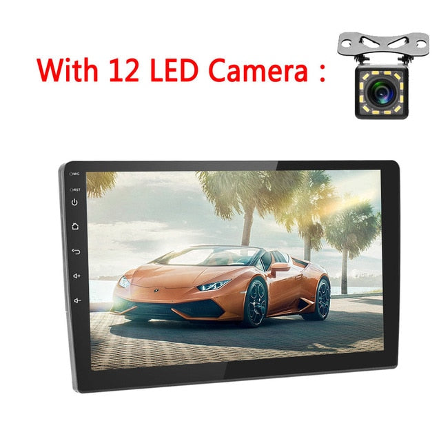 Podofo 2 Din Android Car Radio Stereo GPS Navigation Bluetooth WIFI 10'' 2din Car Radio Stereo Quad Core Multimedia Player Audio