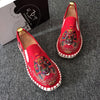 Embroidered Men's Casual Loafers Summer Fashion Slip on Male Canvas Shoes Lightweight Breathable Flat Shoes