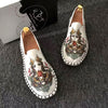 Embroidered Men's Casual Loafers Summer Fashion Slip on Male Canvas Shoes Lightweight Breathable Flat Shoes