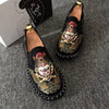 Embroidered Men's Casual Loafers Summer Fashion Slip on Male Canvas Shoes Lightweight Breathable Flat Shoes