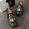 Embroidered Men's Casual Loafers Summer Fashion Slip on Male Canvas Shoes Lightweight Breathable Flat Shoes