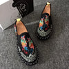 Embroidered Men's Casual Loafers Summer Fashion Slip on Male Canvas Shoes Lightweight Breathable Flat Shoes