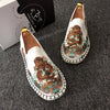 Embroidered Men's Casual Loafers Summer Fashion Slip on Male Canvas Shoes Lightweight Breathable Flat Shoes