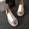 Embroidered Men's Casual Loafers Summer Fashion Slip on Male Canvas Shoes Lightweight Breathable Flat Shoes