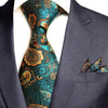 GUSLESON New Paisley Jacquard Woven Silk Mens Tie Handkerchief Set Neck Tie 8cm Striped Ties for Men Suit Business Wedding
