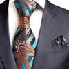 GUSLESON New Paisley Jacquard Woven Silk Mens Tie Handkerchief Set Neck Tie 8cm Striped Ties for Men Suit Business Wedding