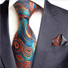 GUSLESON New Paisley Jacquard Woven Silk Mens Tie Handkerchief Set Neck Tie 8cm Striped Ties for Men Suit Business Wedding