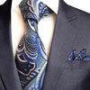 GUSLESON New Paisley Jacquard Woven Silk Mens Tie Handkerchief Set Neck Tie 8cm Striped Ties for Men Suit Business Wedding