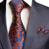 GUSLESON New Paisley Jacquard Woven Silk Mens Tie Handkerchief Set Neck Tie 8cm Striped Ties for Men Suit Business Wedding