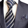 GUSLESON New Paisley Jacquard Woven Silk Mens Tie Handkerchief Set Neck Tie 8cm Striped Ties for Men Suit Business Wedding
