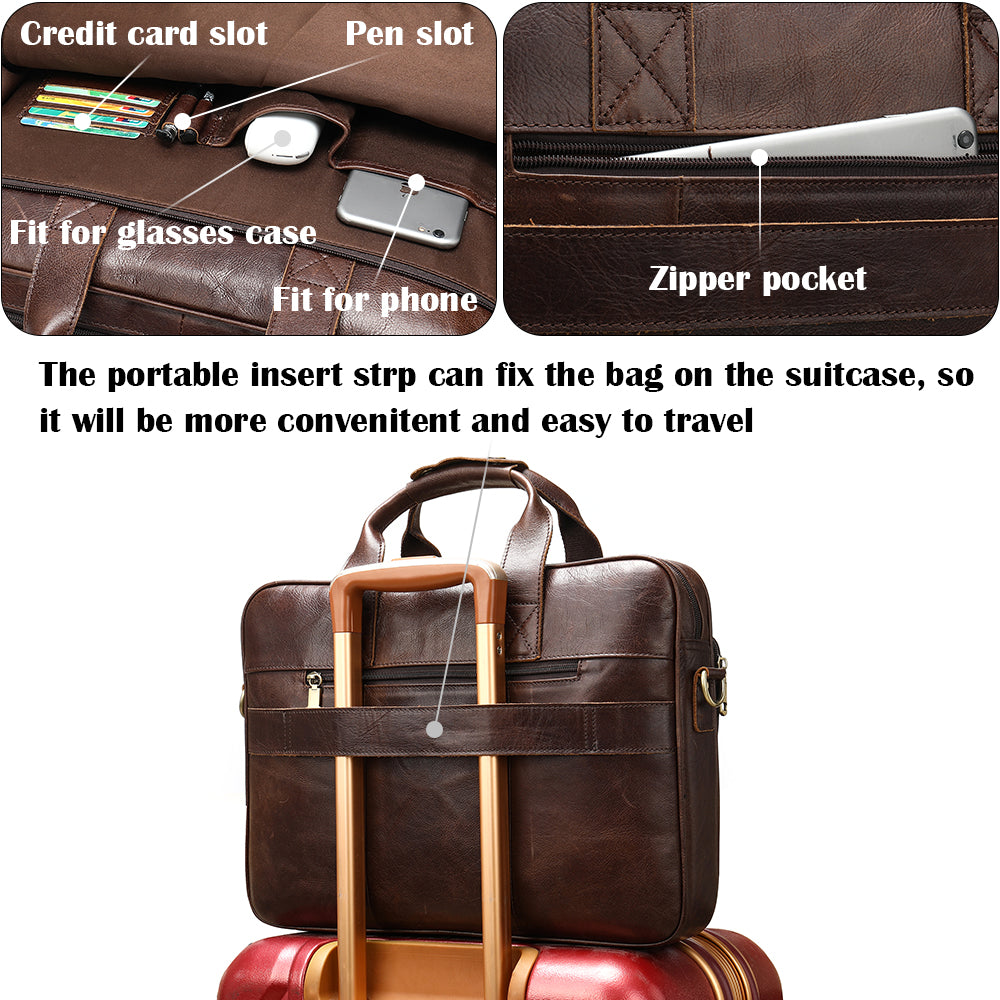 WESTAL men's leather bag men's briefcase office bags for men bag man's genuine leather laptop bags male tote briefcase handbag