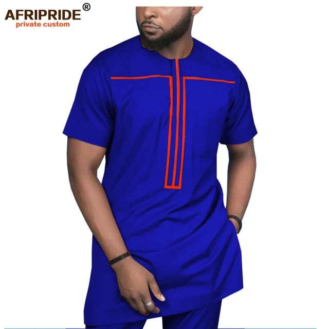 2019 African Clothing for Men Tracksuit Dashiki Shirts and Print Pants Traditional Set Outfits Wear Sweatsuit AFRIPRIDE A1916051