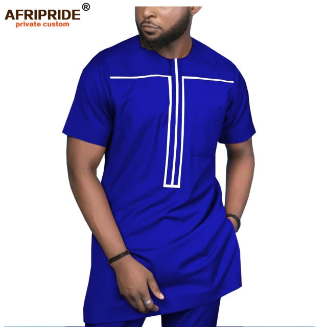 2019 African Clothing for Men Tracksuit Dashiki Shirts and Print Pants Traditional Set Outfits Wear Sweatsuit AFRIPRIDE A1916051