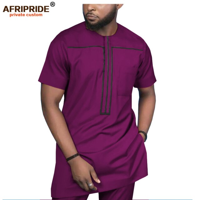 2019 African Clothing for Men Tracksuit Dashiki Shirts and Print Pants Traditional Set Outfits Wear Sweatsuit AFRIPRIDE A1916051