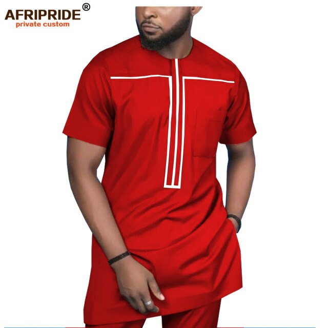 2019 African Clothing for Men Tracksuit Dashiki Shirts and Print Pants Traditional Set Outfits Wear Sweatsuit AFRIPRIDE A1916051