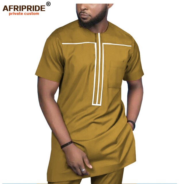 2019 African Clothing for Men Tracksuit Dashiki Shirts and Print Pants Traditional Set Outfits Wear Sweatsuit AFRIPRIDE A1916051
