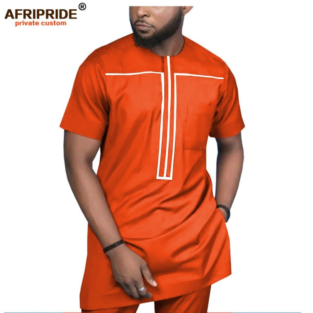 2019 African Clothing for Men Tracksuit Dashiki Shirts and Print Pants Traditional Set Outfits Wear Sweatsuit AFRIPRIDE A1916051