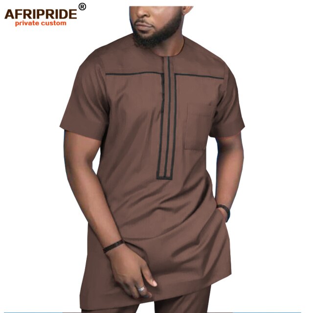 2019 African Clothing for Men Tracksuit Dashiki Shirts and Print Pants Traditional Set Outfits Wear Sweatsuit AFRIPRIDE A1916051