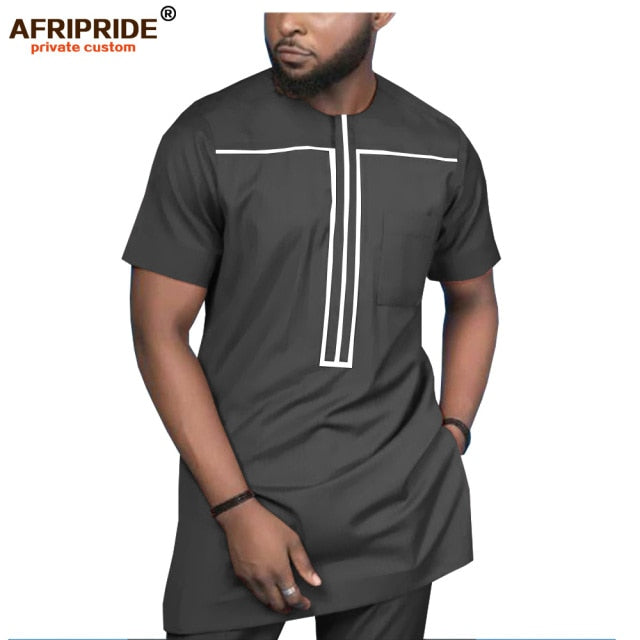 2019 African Clothing for Men Tracksuit Dashiki Shirts and Print Pants Traditional Set Outfits Wear Sweatsuit AFRIPRIDE A1916051
