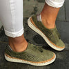 Hollow Out Women's Shoes Hand-stitched Striped Breathable Elastic Band Retro Casual Flat Suitable Wide Leg Women's Sneaker