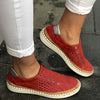 Hollow Out Women's Shoes Hand-stitched Striped Breathable Elastic Band Retro Casual Flat Suitable Wide Leg Women's Sneaker
