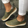 Hollow Out Women's Shoes Hand-stitched Striped Breathable Elastic Band Retro Casual Flat Suitable Wide Leg Women's Sneaker