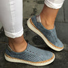 Hollow Out Women's Shoes Hand-stitched Striped Breathable Elastic Band Retro Casual Flat Suitable Wide Leg Women's Sneaker