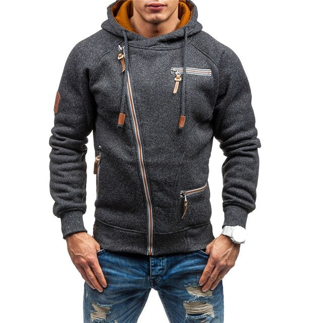 NaranjaSabor Mens Hoodie New Autumn Side Zipper Sweatshirts Men's Casual Hooded Hoodies Long Sleeve Male Brand Clothing 3XL N630