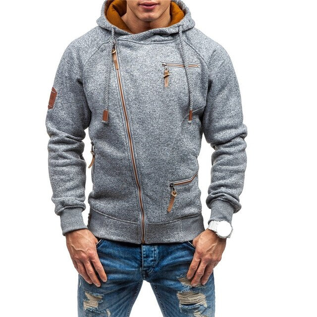 NaranjaSabor Mens Hoodie New Autumn Side Zipper Sweatshirts Men's Casual Hooded Hoodies Long Sleeve Male Brand Clothing 3XL N630