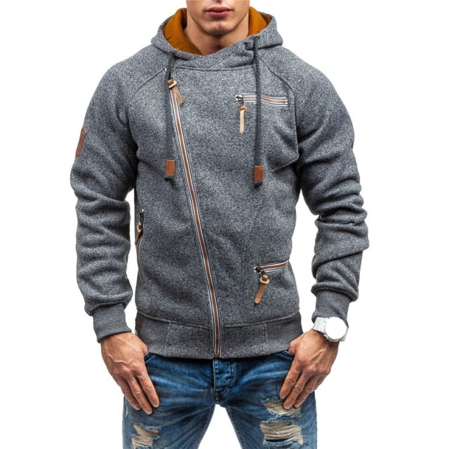 NaranjaSabor Mens Hoodie New Autumn Side Zipper Sweatshirts Men's Casual Hooded Hoodies Long Sleeve Male Brand Clothing 3XL N630