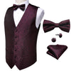 Formal Dress Gold Blue Black Paisley Wedding Suit Vest Formal Business Men Tuxedo Waistcoat Vest Suit Bow Tie Set DiBanGu