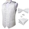 Formal Dress Gold Blue Black Paisley Wedding Suit Vest Formal Business Men Tuxedo Waistcoat Vest Suit Bow Tie Set DiBanGu