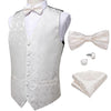 Formal Dress Gold Blue Black Paisley Wedding Suit Vest Formal Business Men Tuxedo Waistcoat Vest Suit Bow Tie Set DiBanGu
